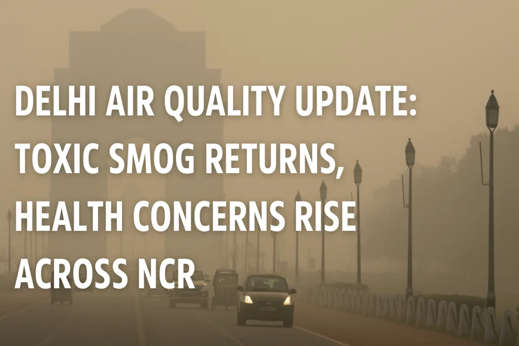 Delhi Air Quality Update 2025: Toxic Smog Returns, Health Concerns Rise Across NCR Delhi Air Quality Update 2025: Toxic Smog Returns, Health Concerns Rise Across NCR