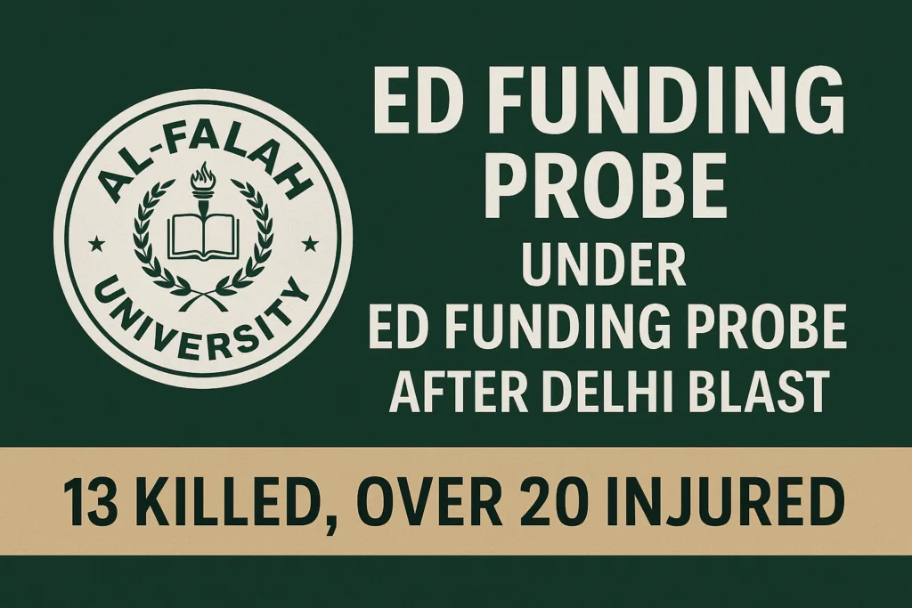 Delhi Blast: 4 Doctors Linked, ₹26 Lakh Under Probe at Al-Falah University Delhi Blast: 4 Doctors Linked, ₹26 Lakh Under Probe at Al-Falah University